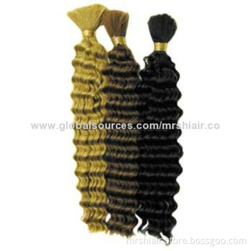 18-inch Mixed Color Human Remy Curly Bulk Hair